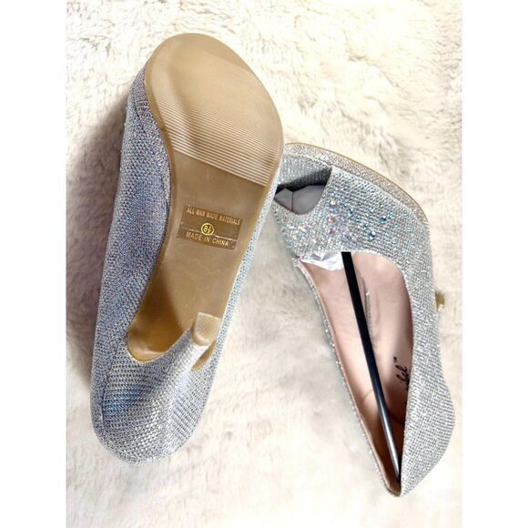 Silver Glitter Heels Size 8.5 New - Picture 12 of 14